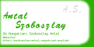 antal szoboszlay business card